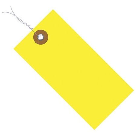 Bsc Preferred 5 3/4 x 2-7/8'' Yellow Tyvek Pre-Wired Shipping Tag, 100PK BUY00015759